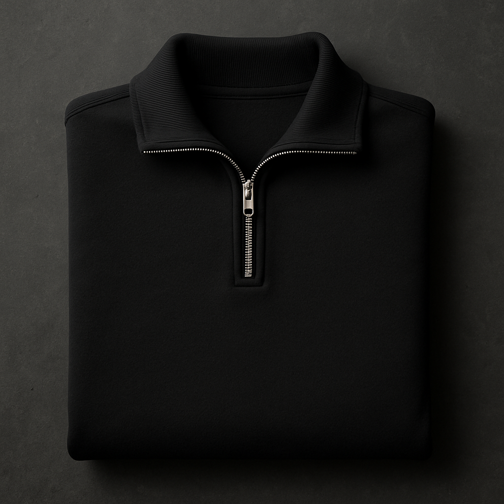 The Quarter-Zip - Raw Black