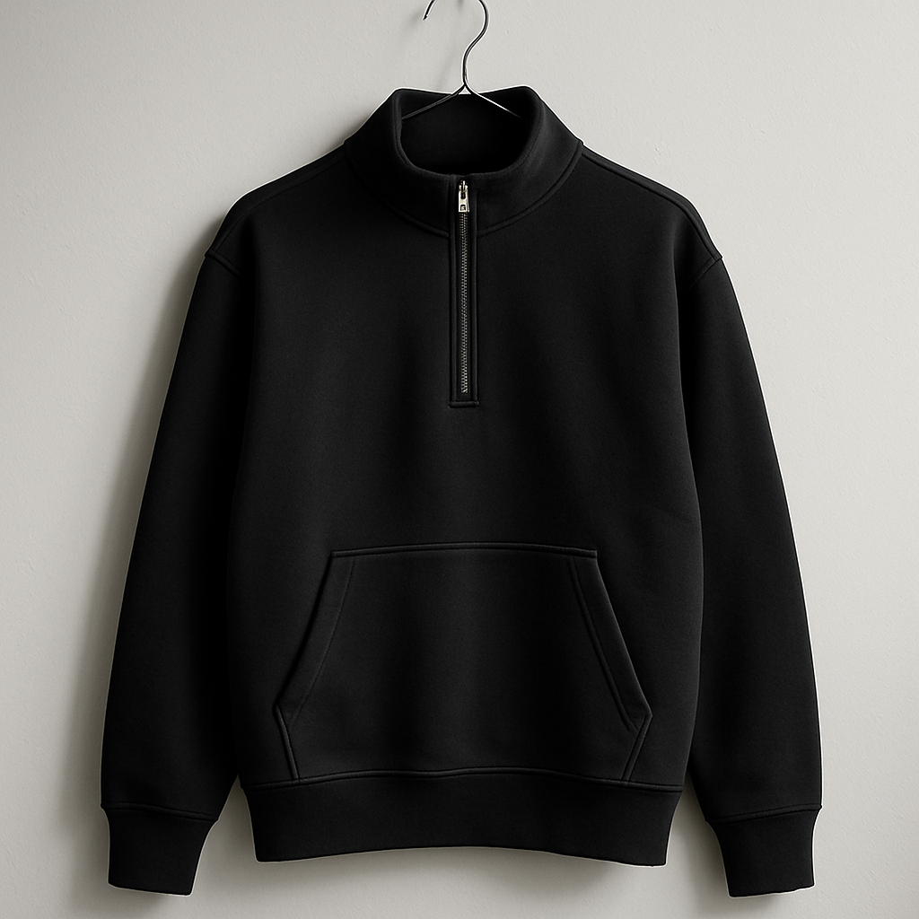 The Quarter-Zip - Raw Black