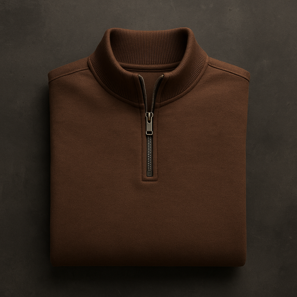 The Quarter-Zip - Raw Brown